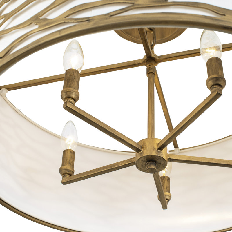 Luminaire suspendu 5 lumières Kato, Havane doré, Or