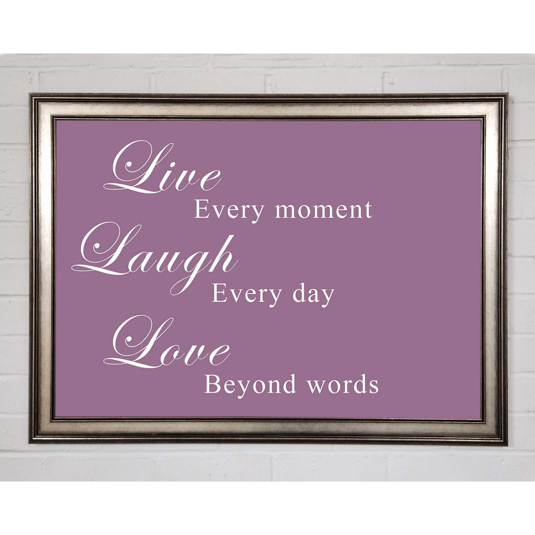 Gerahmtes Poster Love Quote Live Laugh Love Dusty Pink