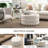 Large 31.5" Round Beige - Velvet-Feel Upholstered With Button Seat For Modern Home Decor , Tempting Upholstery And Interior Design