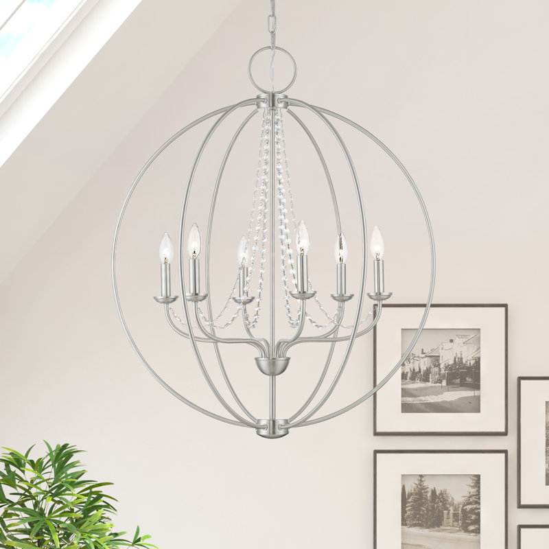 Lustre suspendu Globe, Nickel brossé