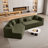 Boneless Modern Minimalist Curved Sofa With With 5 Pillows-1763041379