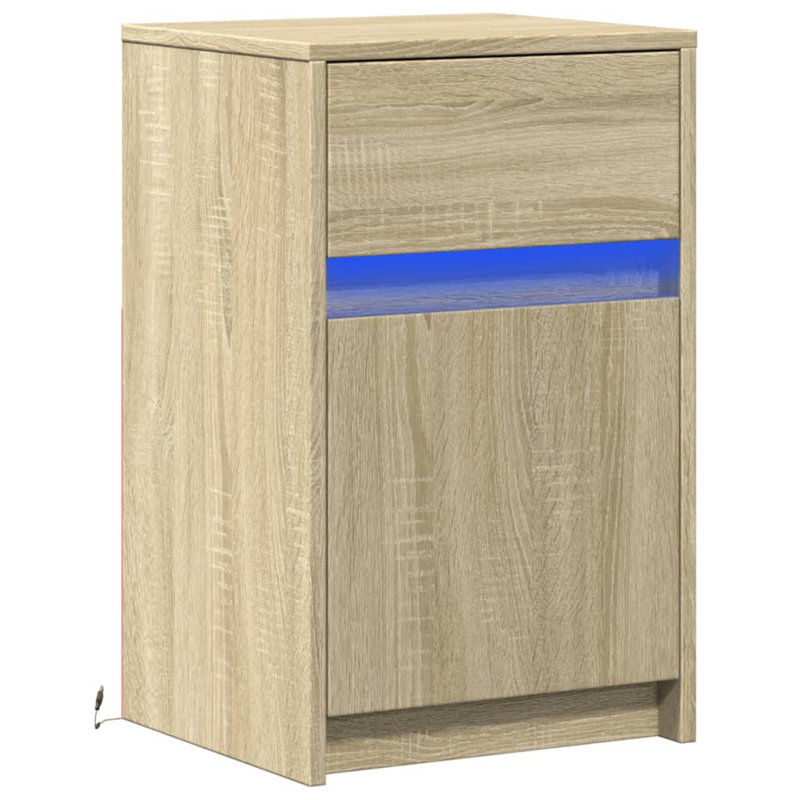 Darleth 38cm W Manufactured Wood Bedside Table, Sonoma Oak, Individual