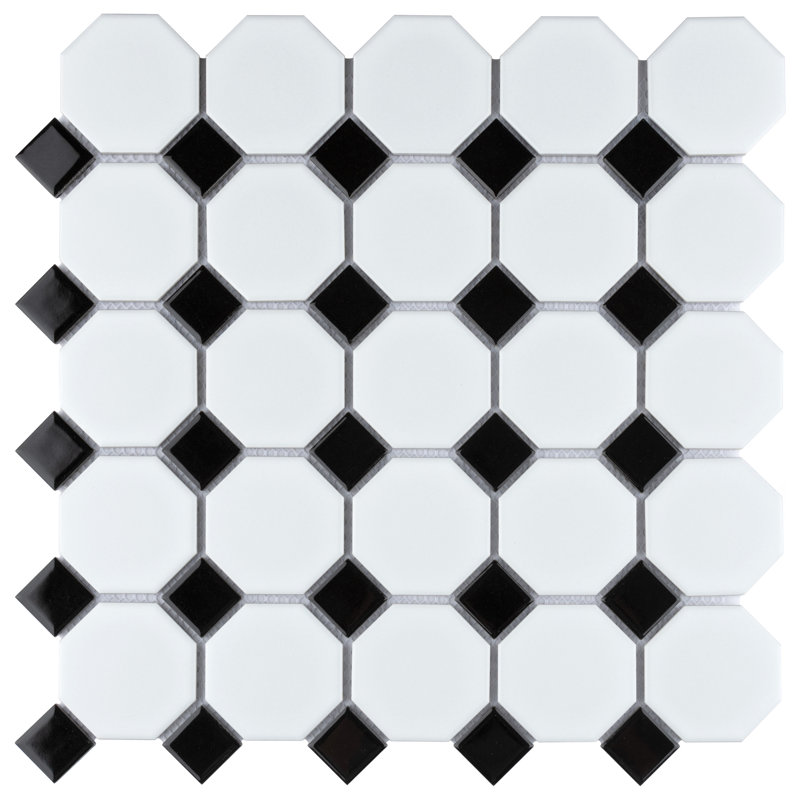 Metro Octagon 11-1/2 in. x 11-1/2 in. Porcelain Mosaic Tile