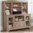 Hutch with Adjustable Shelves, Brown finish