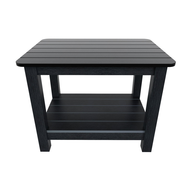 Arrlo Outdoor All-Weather Poly Side Table, Black