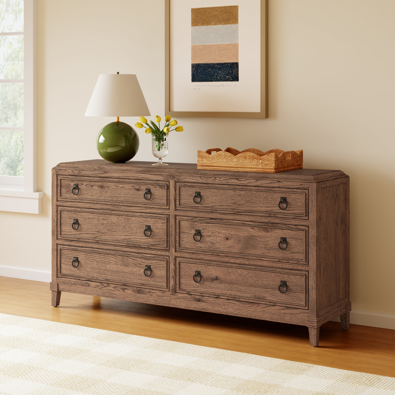 Hayes 72" Double Dresser, Brown