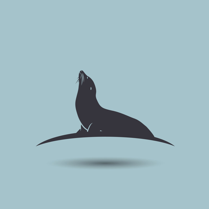 Sea Lion Symbol - Wrapped Canvas Print, 91cm H x 91cm W x 3.8cm D