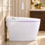 Toilette allongée intelligente sans réservoir avec bidet, chasse d'eau automatique, siège chauffant, laveuse / sécheuse chaude, température de l'eau réglable, fonctionnement du pied, veilleuse, télécommande