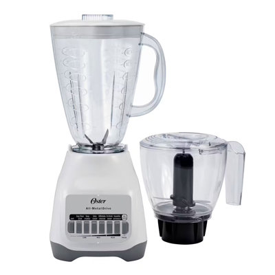 Mélangeur et mélangeur de cuisine 700 watts 2-en-1 Oster Classic en blanc