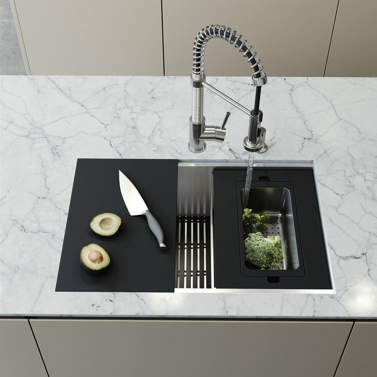VIGO Hampton Stainless Steel Undermount Kitchen Sink with Faucet and Soap  Dispense  Reviews Wayfair