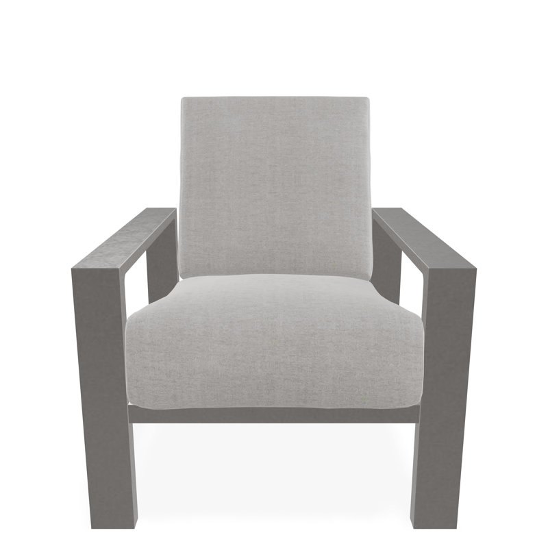 Larssen Deep Seating Cushion Arm Chair, Charter Silk, Warm Gray