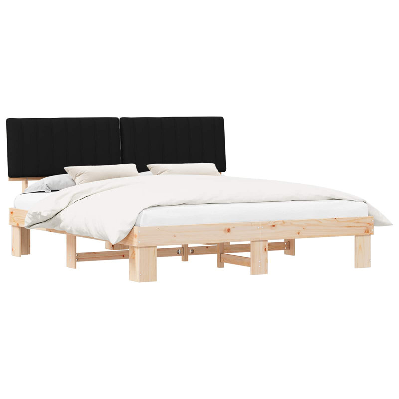 Solid Wood Bed Frame, Super King (6'), Natural/Black