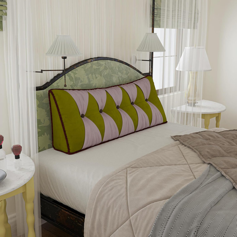 Sit-up Back Comfort Headboard Wedge Reading Pillow Triangular Back Support Backrest Cushion for Sitting up on Queen Bed Compression