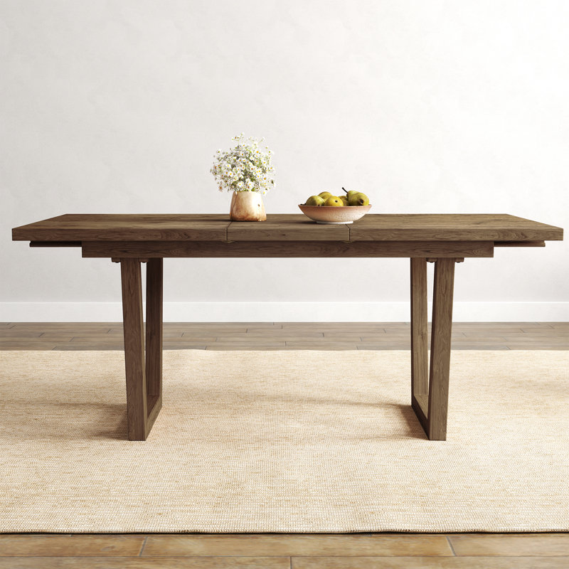 Solid Wood Dining Table Set Farmhouse Extendable Dining Table And Upholstered Chair For Dining Room/Kitchen, Coffee