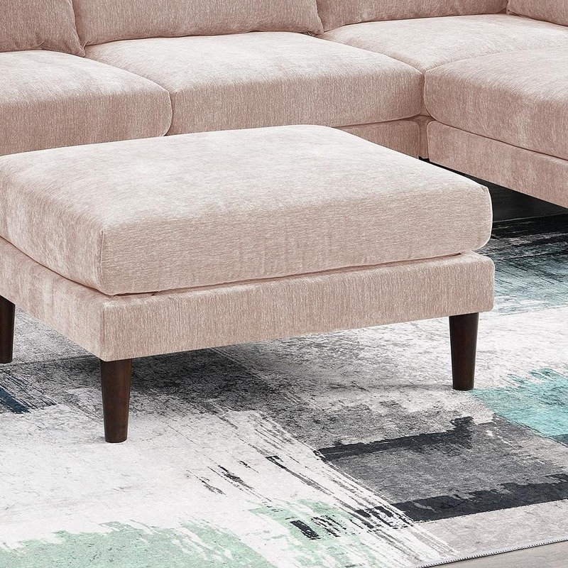 Magnifique repose-pieds rose avec tissu Morgan, Pink