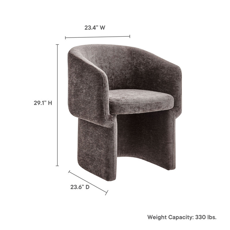 Verity Chenille Dining Armchair, Chocolate Brown