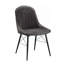 Ensemble de 2 chaises d'appoint en tissu gris foncé et finition noire