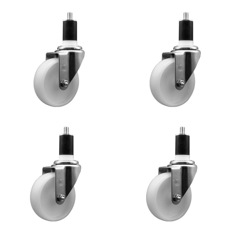 Jeu de roulettes extensibles en nylon pivotant de 1-1 / 2 po