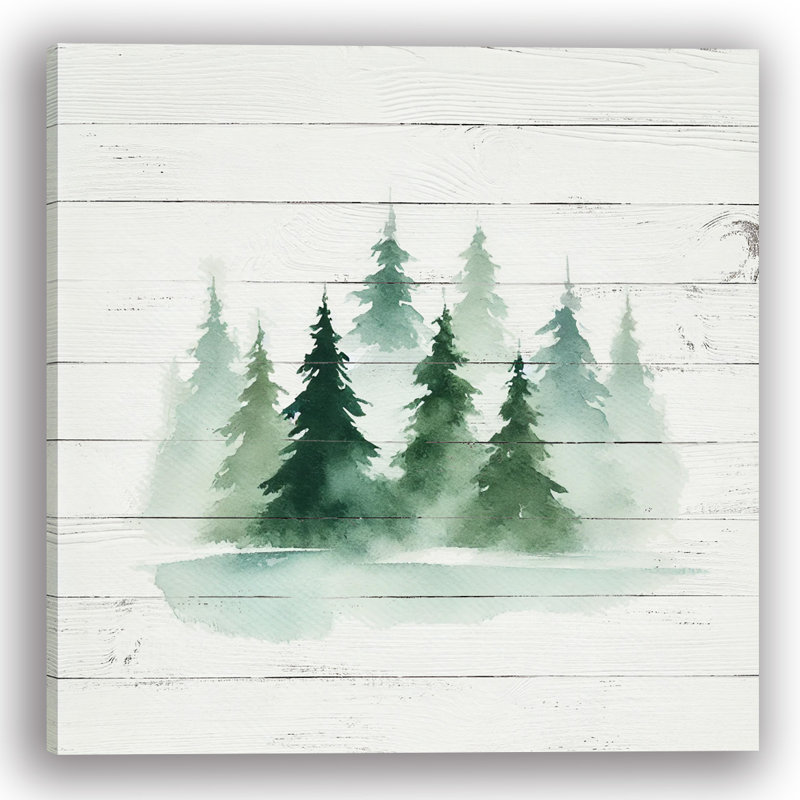 «Whispering Pines - Tranquil Winter Forest», art sur toile, H 12 po x l 12 po x P 1 po