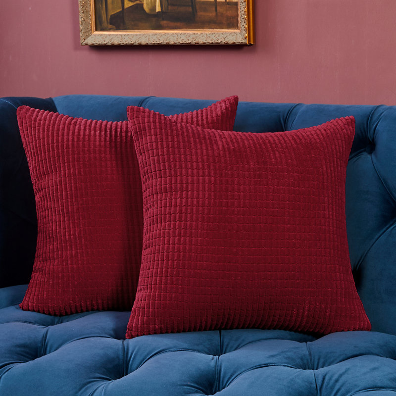Deconov Square Pillow Cover, Burgundy, 16" x 16"