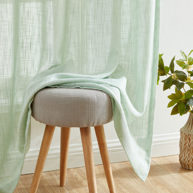 Semi Sheer Curtain Pair, 54" W x 84" L, Seafoam Green