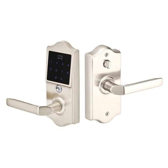 Milano Keyed (Entry) Door Lever, Satin Nickel, Left