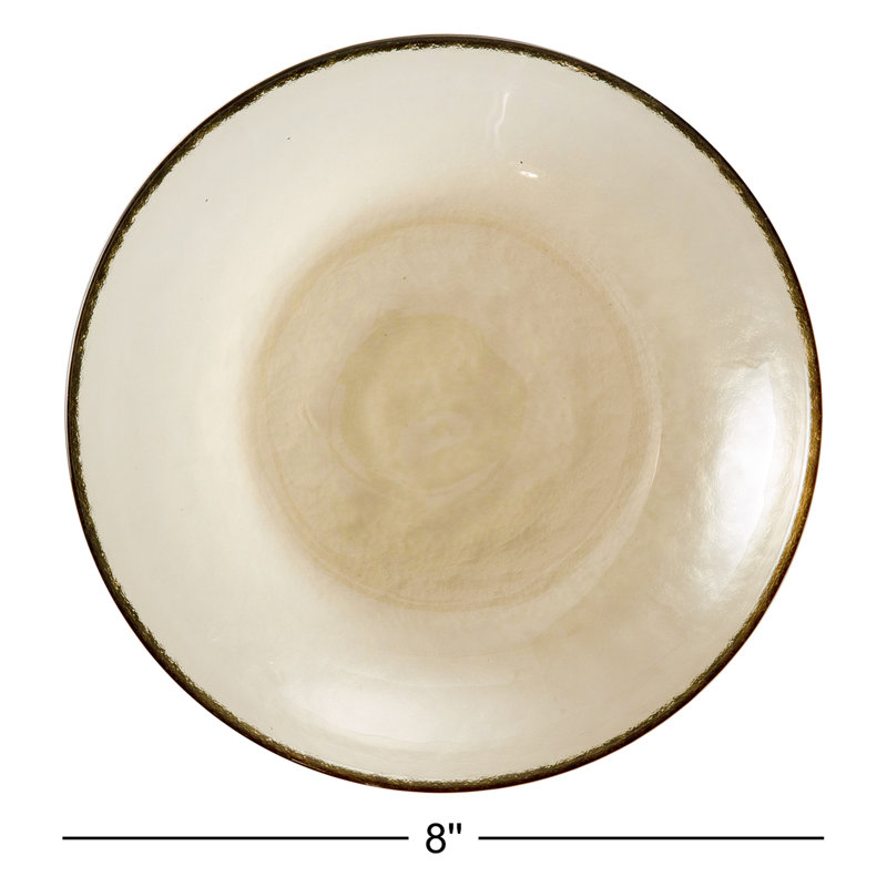 Los Cabos Glass Dinnerware 8" Salad Plate, Ginger