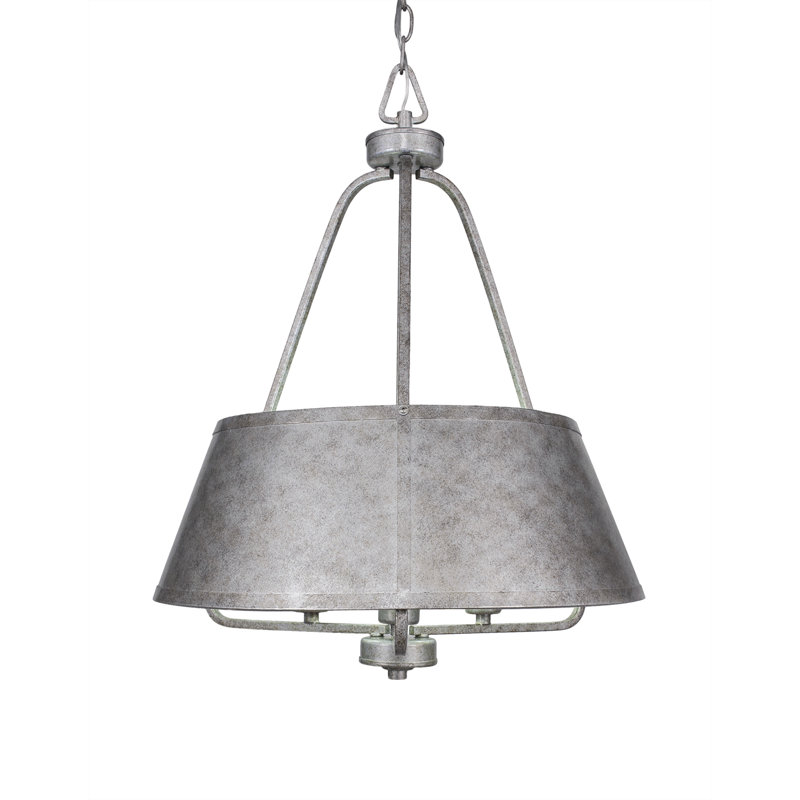 Lustre 3 lumières Boalt Sonora, Argent vieilli, H 25 po x l 20 po x P 20 po