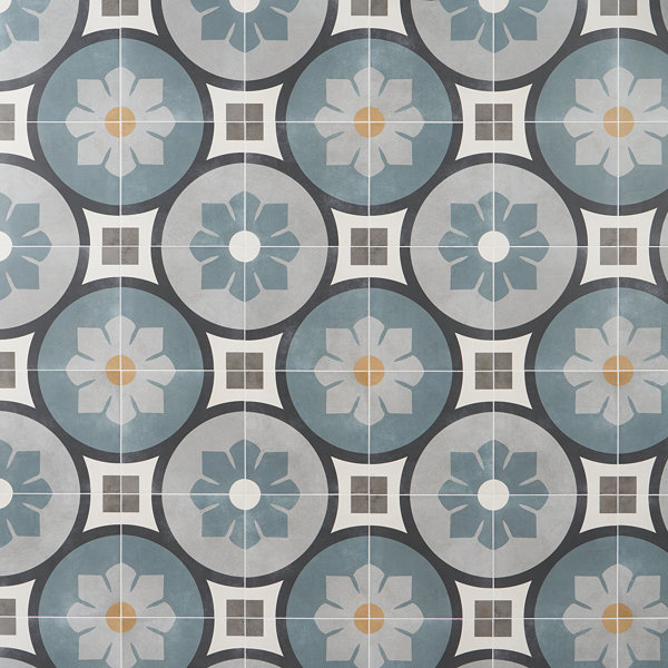 Plumeria Spring 9" x 9" Porcelain Floor Tile (6.99 sq. ft./ Case)