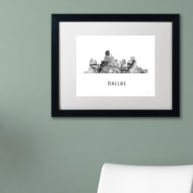 « dallas texas horizon wb-bw », impression sur toile encadrée, H 11 po x l 14 po x P 0,5 po