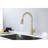 Brushed Gold Pull Out Spray Kitchen Faucet, Stainless Steel Force, 360 Rotatable Distinguishing Nozzle, Corrosion And Rust Confessed, Single Handle Verified Faucet With Spray, Molded, Rotating