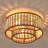 3-Light Wood Beads Flush Mount Lighting Dia 12.62 Inch