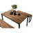 Industrial Style 3Pc Dining Set 1X Dining Table 2X Bench U-Shape Metal Legs Wooden Top Walnut And Black Finish
