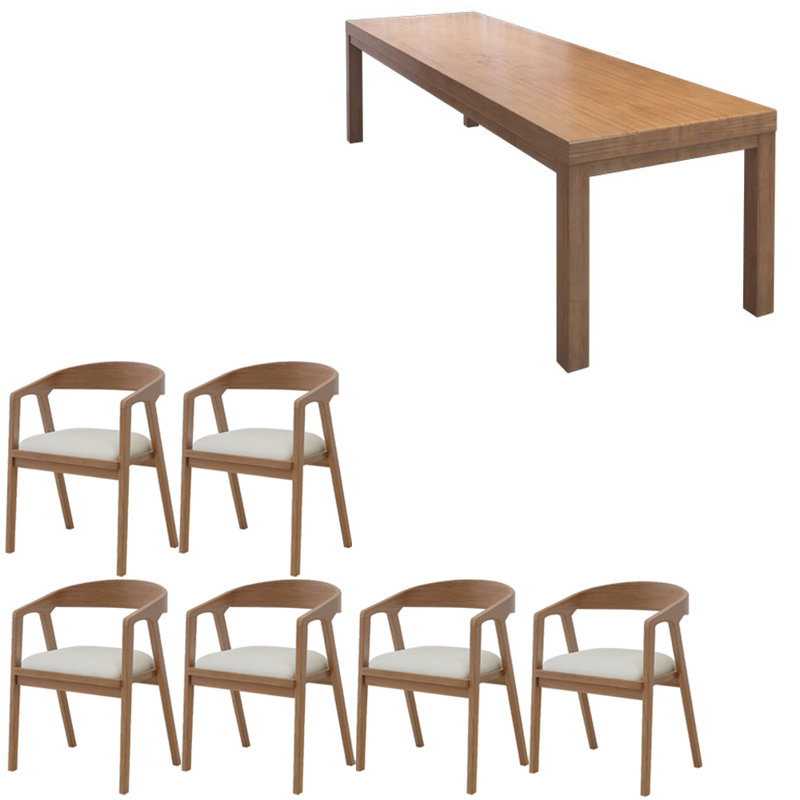 Ensemble de table à manger moderne et simple en bois massif., H 29,5 po x L 70,8 po x l 31,4 po