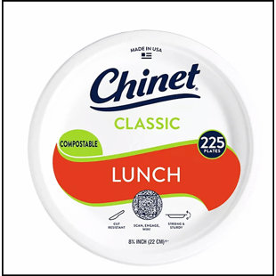 Chinet Classic Heavy Duty Disposable Paper Plates, 225 Count, Eco-Friendly and Microwave Safe for All Occasions