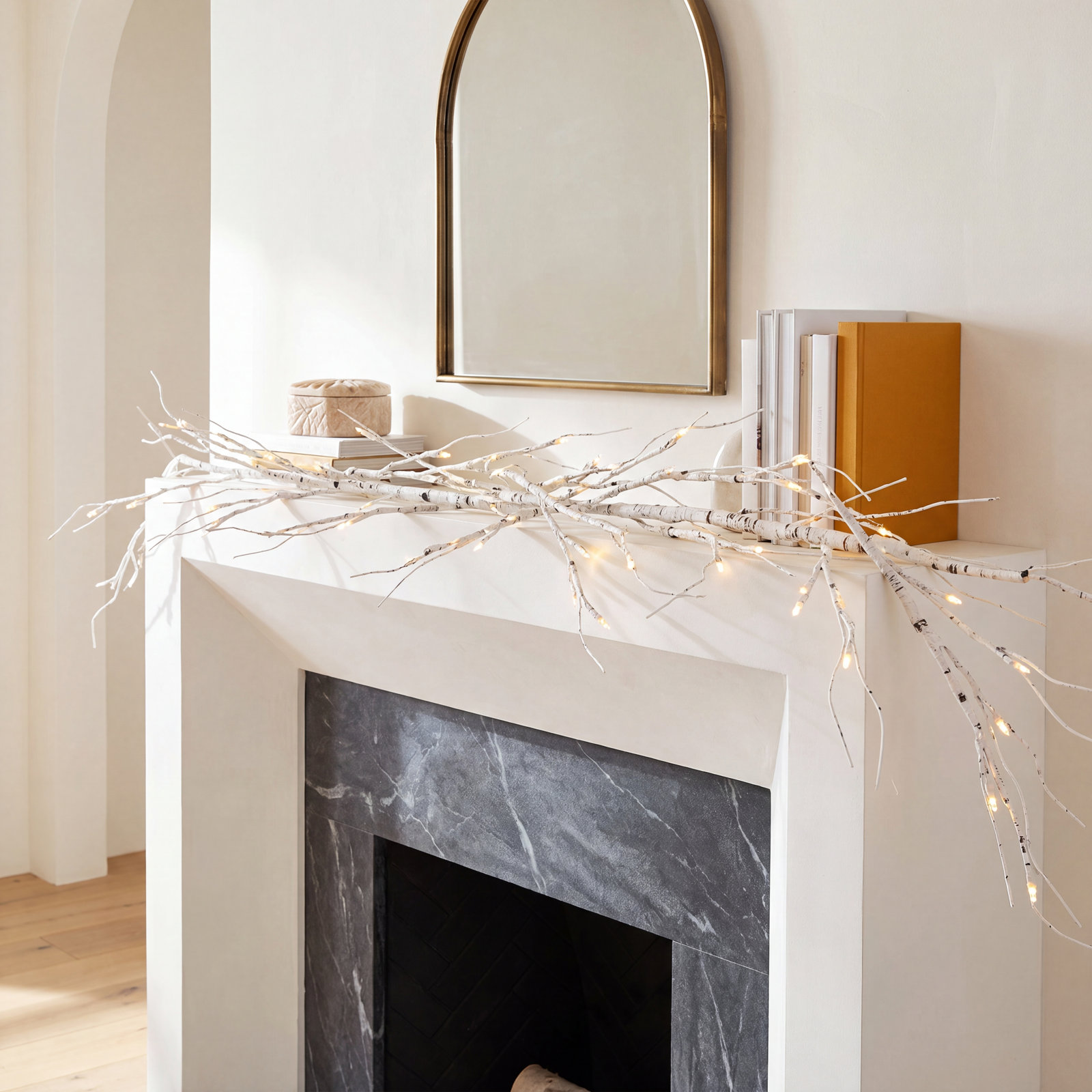 47'' in. Lighted Birch Garland