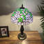Lampe de table Bernia Tiffany vitrail vert avec ampoule DEL incluse et interrupteur à chaîne 22 po-2003969565