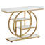 Console industrielle 41,3 po, 4 niveaux, base circulaire pour couloir - blanc / or