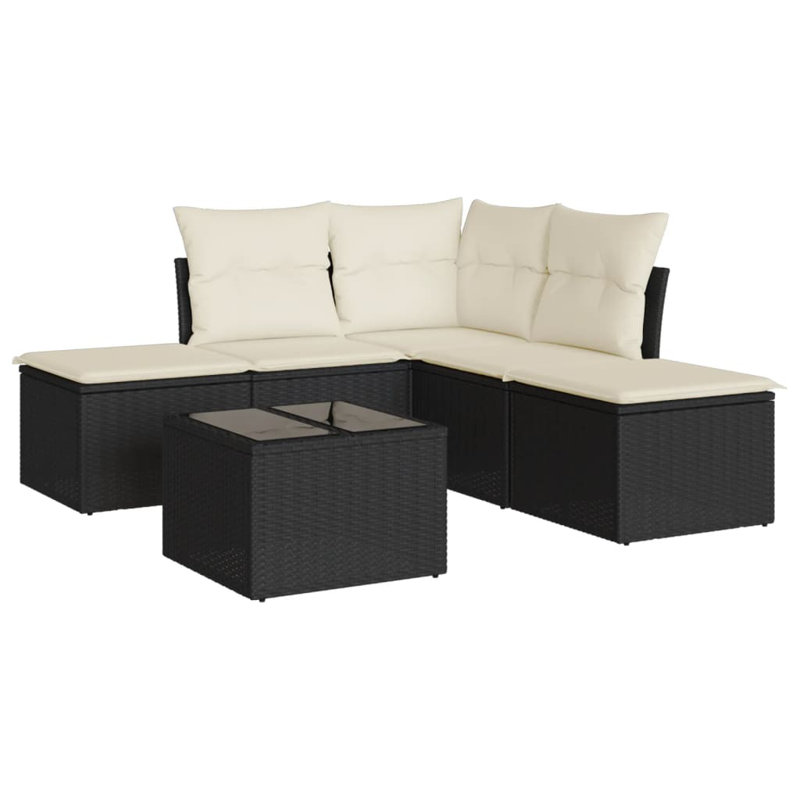 Ensemble de canapé de jardin Vidaxl, Blanc, crème, Noir