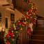 Guirlande de Noël pré-illuminée de 2,74 m (9 pi) avec fleurs à nœud rouge, 40 lumières DEL et minuterie