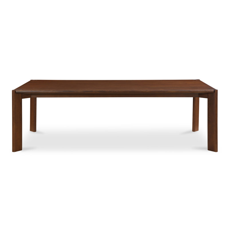 Table de salle à manger pour 8 personnes, rectangulaire, frêne blanc massif séché au four, bords arrondis, frêne teint noyer