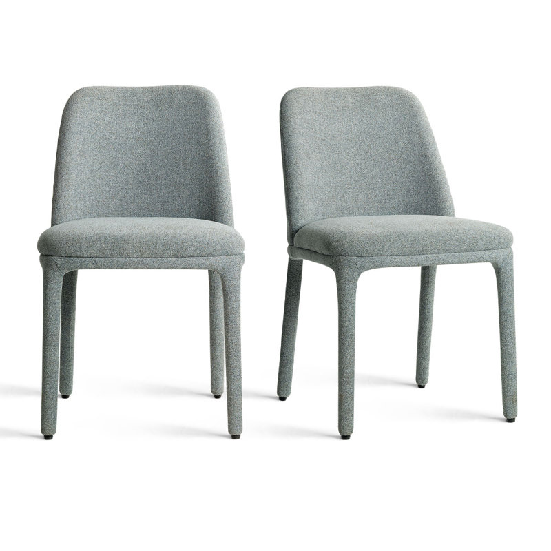 Chaise de salle à manger entièrement rembourrée de 19,5 po de hauteur, Bleu