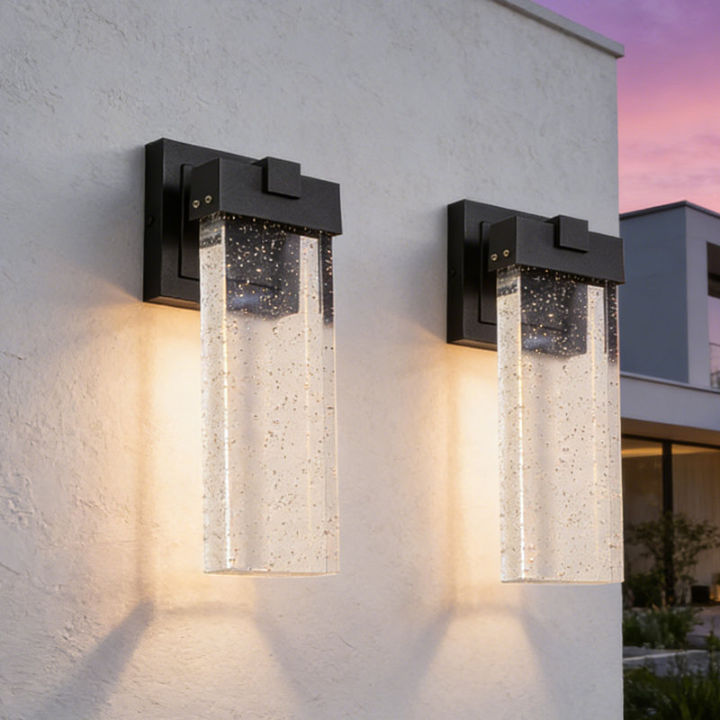 Outdoor Waterproof Clear LED Crystal Wall Light Single Light 12W (2 Pack)