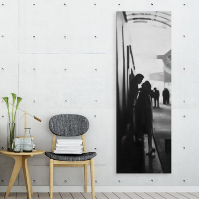 Couple à la station de train - décor de toile pour homme