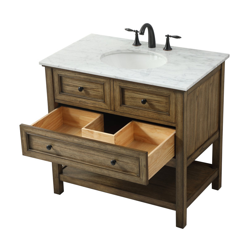 Ensemble de meuble-lavabo simple 36 po Voss, Bois flottant