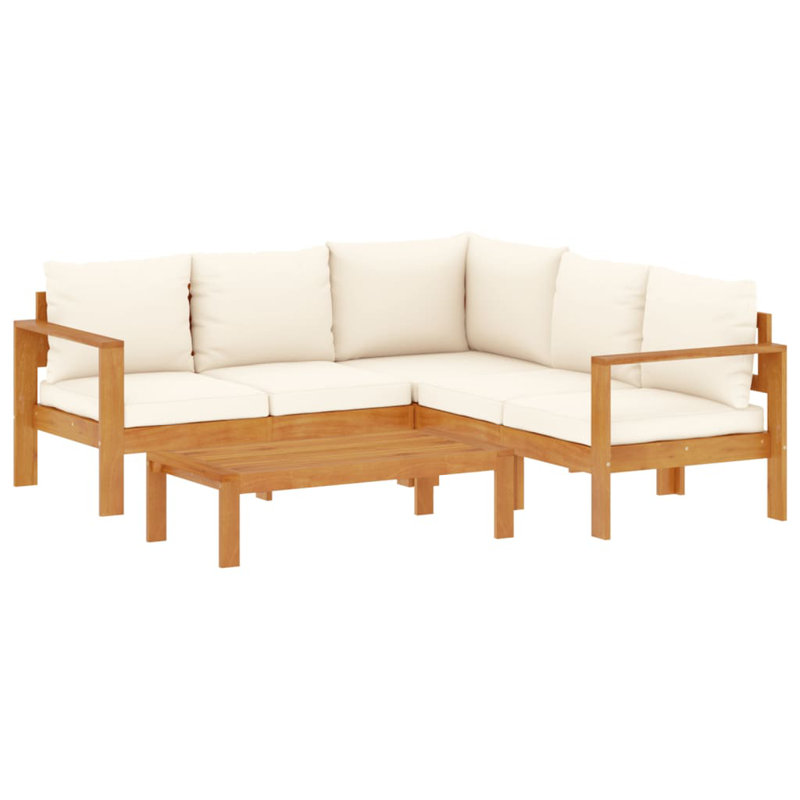 114cm Wide L-Shaped Patio Sectional Set with Cushions