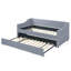 Lit de jour convertible rembourré avec dossier capitonné, canapé-lit polyvalent 3 en 6 avec lit gigogne escamotable et rangement latéral-129681206-129681208