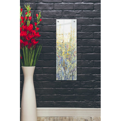 «Wildflower Panel III» par Tim O'Toole, art mural en verre acrylique, 12 po x 36 po