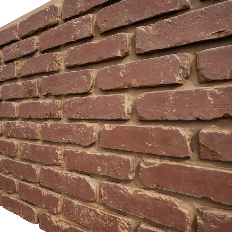 EverStone Aged Brick Faux Brick Panel, 46 7/8"W x 27"H x 1 1/4"D, Cabernet Colour, Cabernet