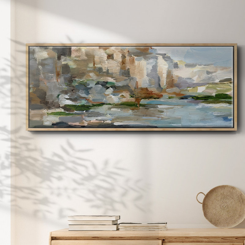 Western Cliffs I- Framed Canvas, 24" H x 60" W